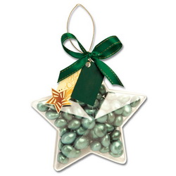 Шоколадный набор Звезда:ананас в горьком шоколаде в подарочной упаковке из пластика, цвет зеленый