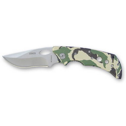 Нож складной Stinger, длина лезвия- 8,7 см, металл, цвет темно-зеленый